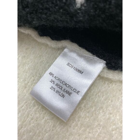 Conrad C Collection Sleeveless Print Wool Duster Womens Small Black White AZ0326 - Picture 5 of 7